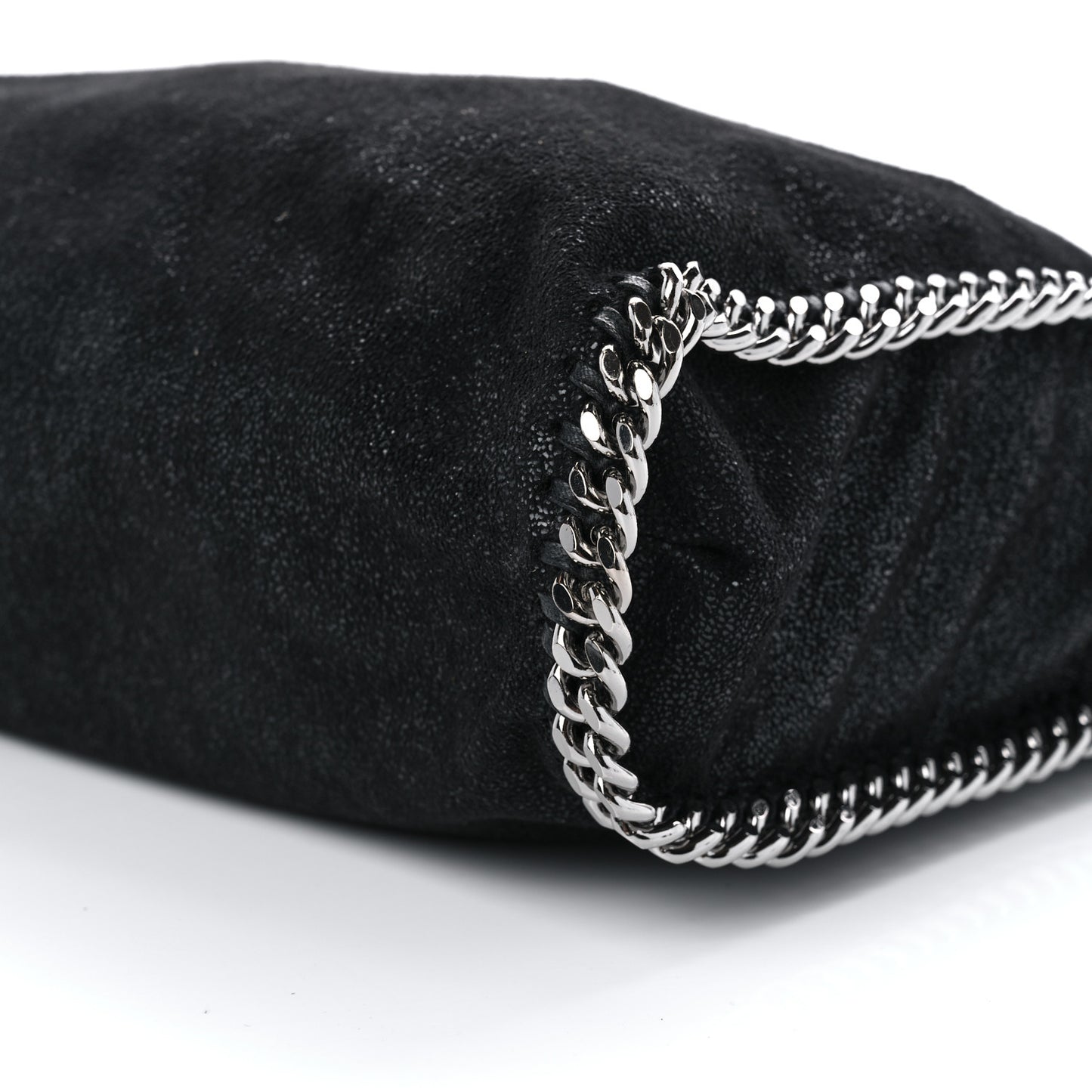 STELLA MCCARTNEY Shaggy Deer Falabella Fold Over Tote Black