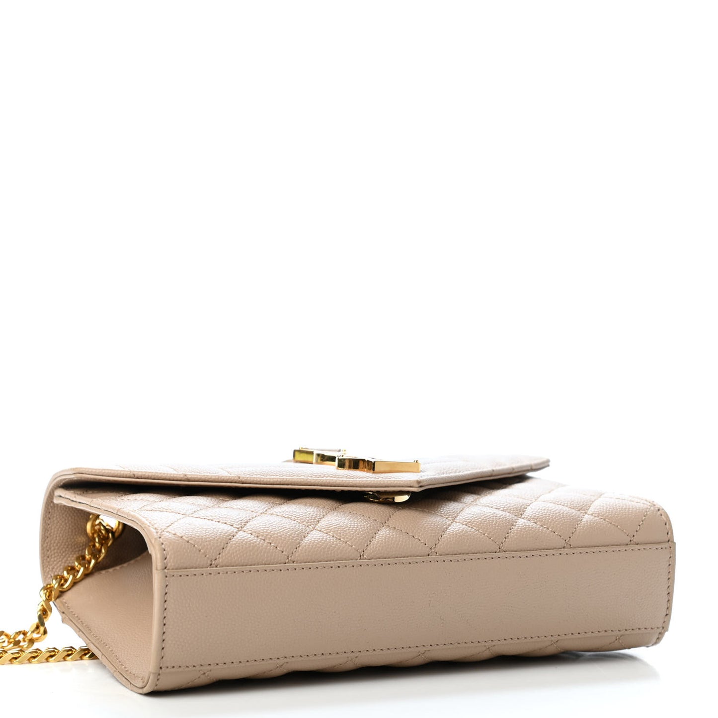 Grain De Poudre Textured Mixed Matelasse Triquilt Monogram Satchel Dark Beige
