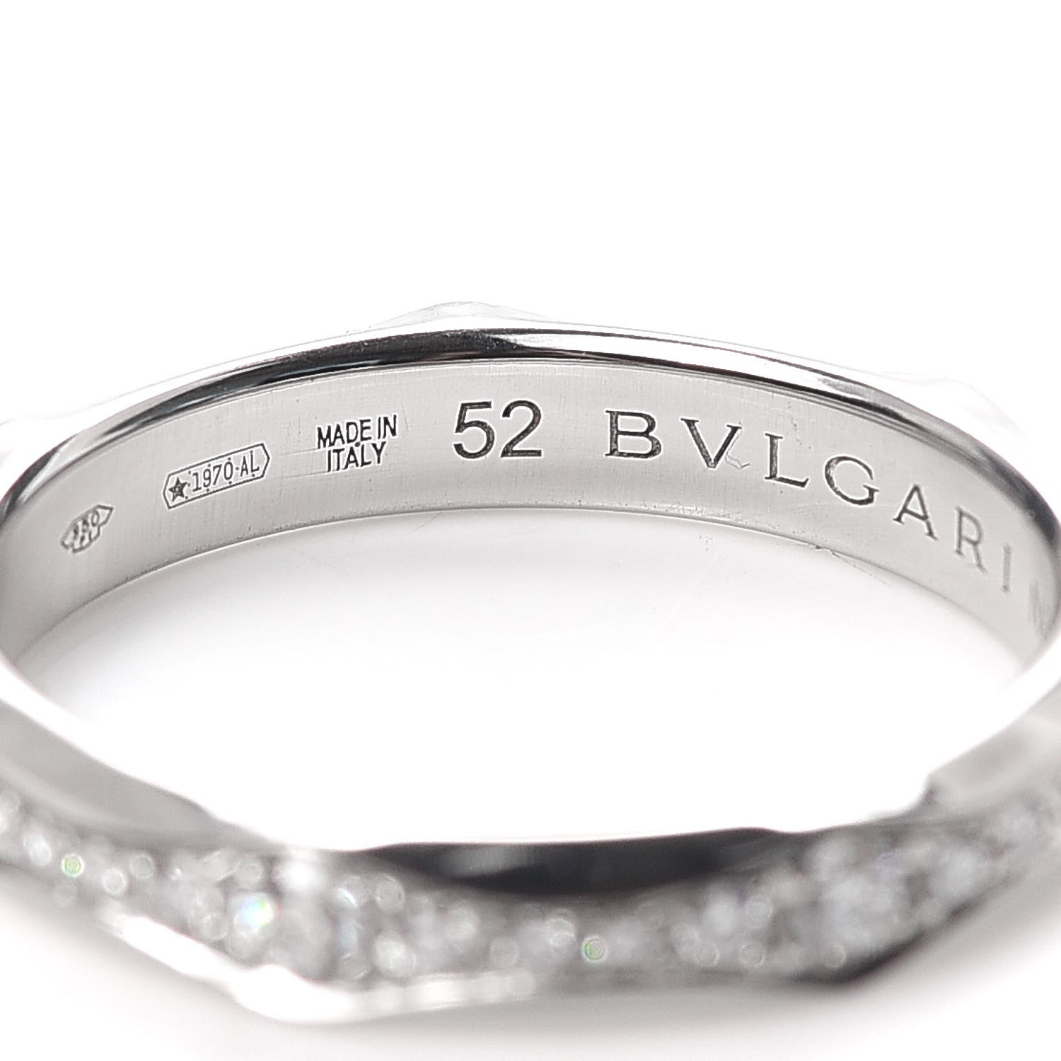 Bulgari Platinum Diamond Infinito Band Ring 52 6 4 of 5