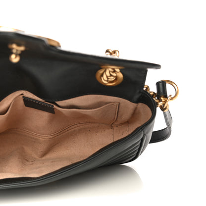 Gucci Calfskin Matelasse Mini GG Marmont Shoulder Bag Black 5 of 24