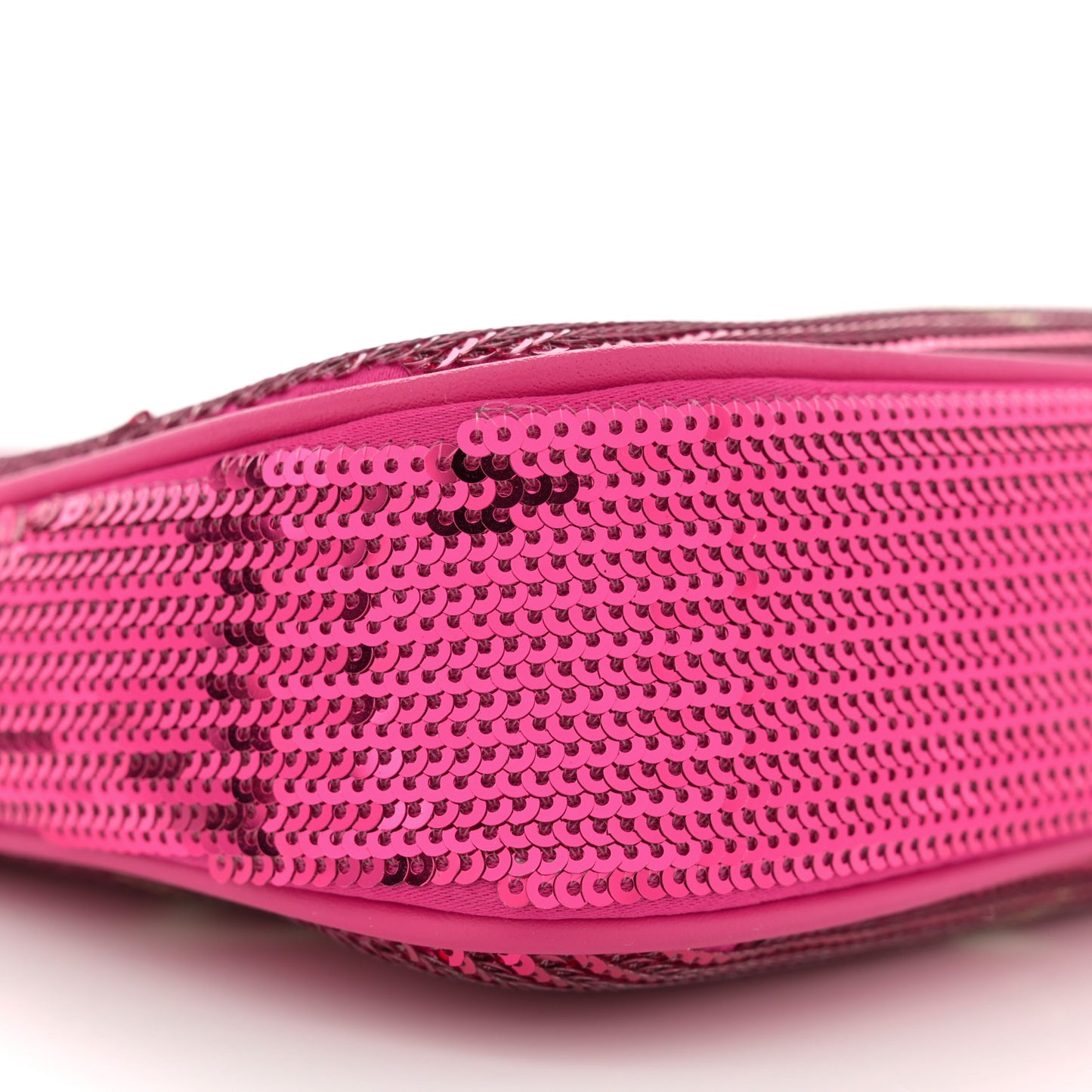 Satin Sequin Monogram Giant Pochette Accessories Fuchsia