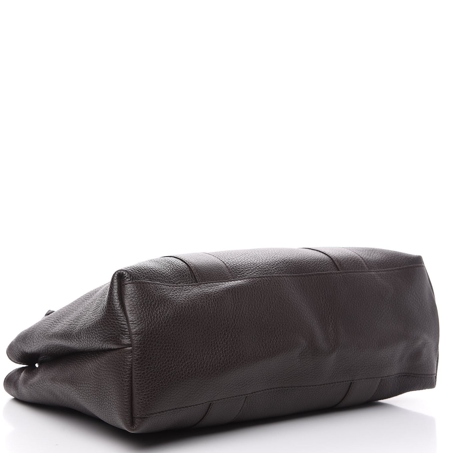 Pebbled Calfskin Medium Bamboo Bar Tote Dark Brown
