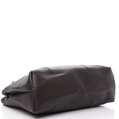 Gucci Pebbled Calfskin Medium Bamboo Bar Tote Dark Brown 3 of 9