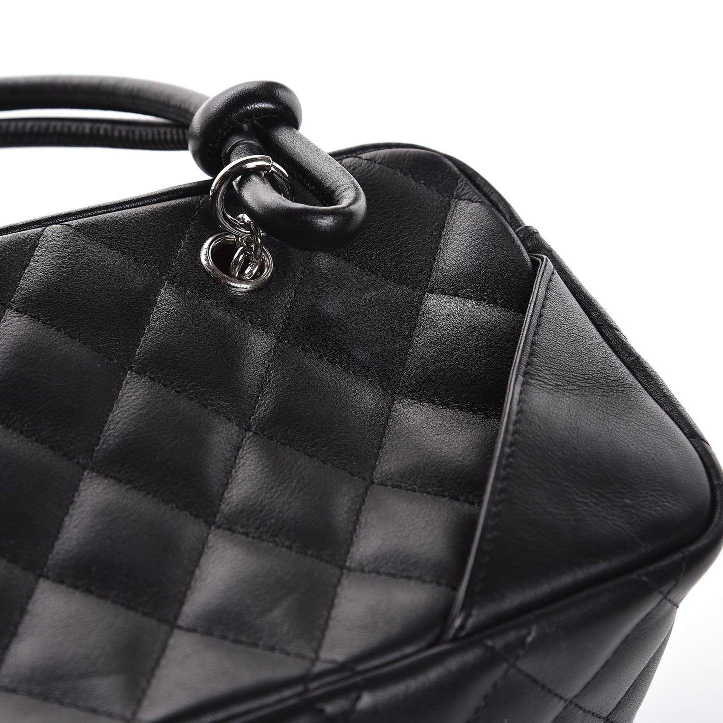 Calfskin Quilted Small Cambon Bowler Black