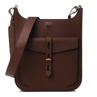 Tom Ford Calfskin T Twist Crossbody Bag Brown 1 of 4