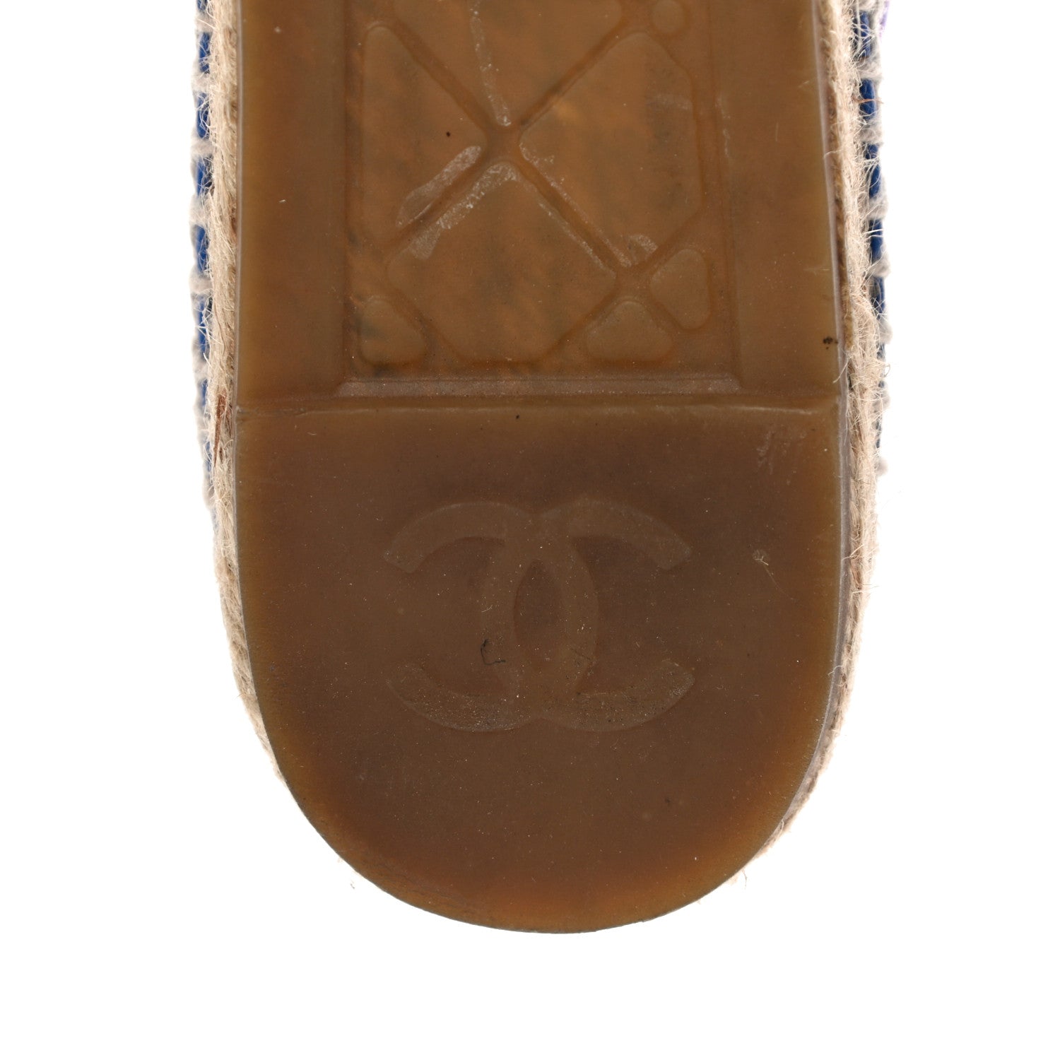 Chanel Mesh Lambskin Plaid Print CC Espadrilles 38 Blue White Red 10 of 20