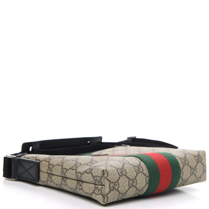 Gucci GG Supreme Monogram Web Messenger Bag Black 4 of 15