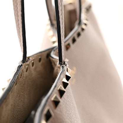 Valentino Garavani Grained Calfskin Rockstud Shoulder Tote Poudre 11 of 13