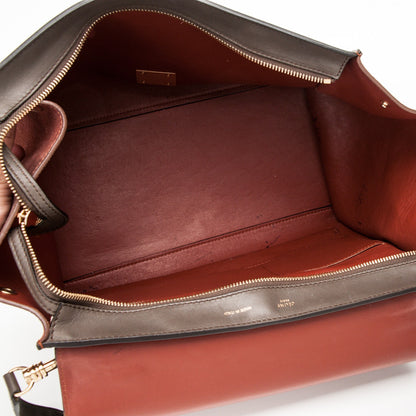 Celine Smooth Calfskin Suede Medium Tri-Color Trapeze Terracotta 5 of 7