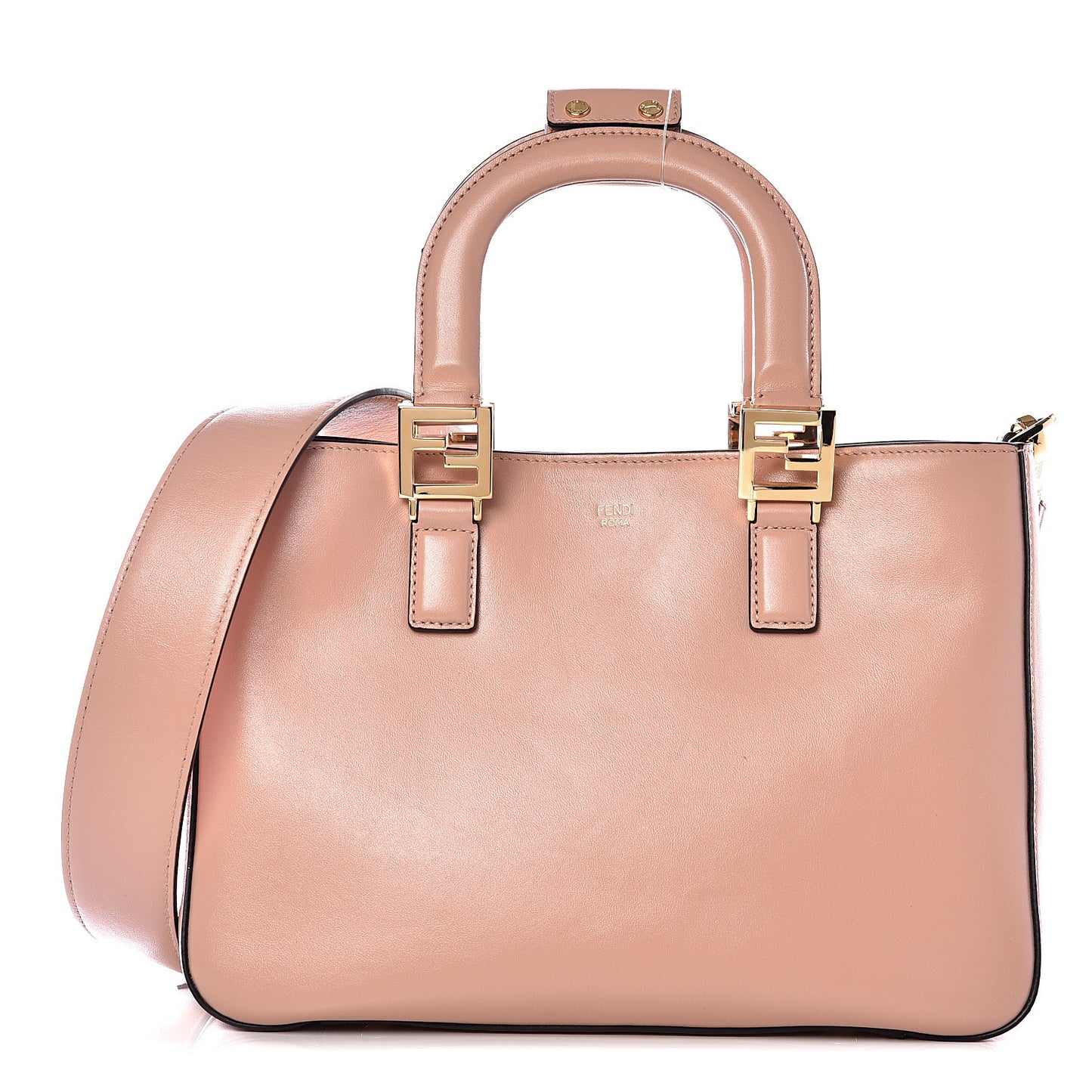 Vitello Glacier Small FF Tote Rosa Bourbon
