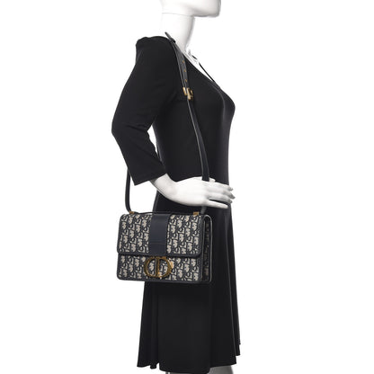 Christian Dior Oblique 30 Montaigne Chain Flap Bag Blue 2 of 14