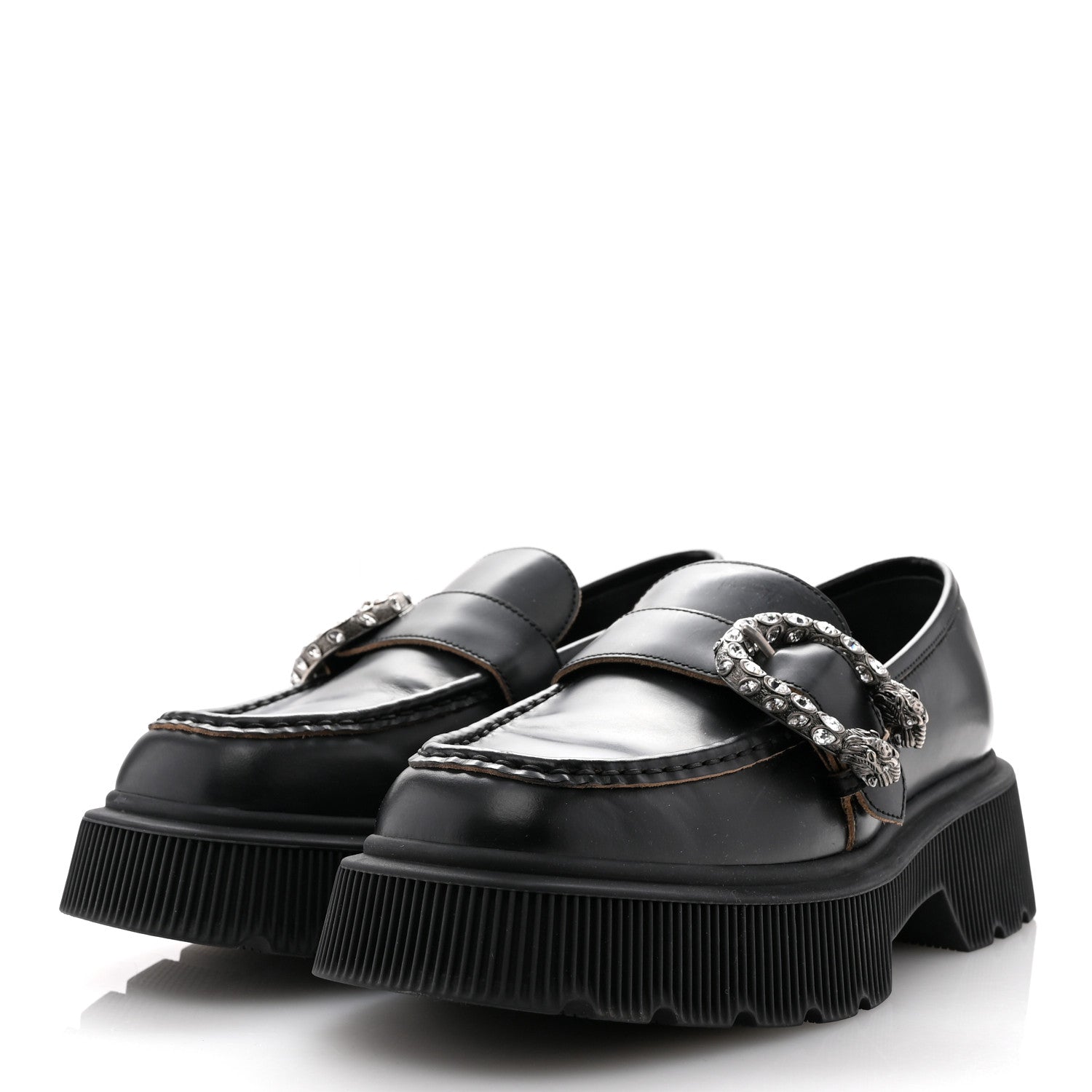 Gucci Cordovan Lux Dionysus Hunder Loafers 39.5 Black 4 of 12