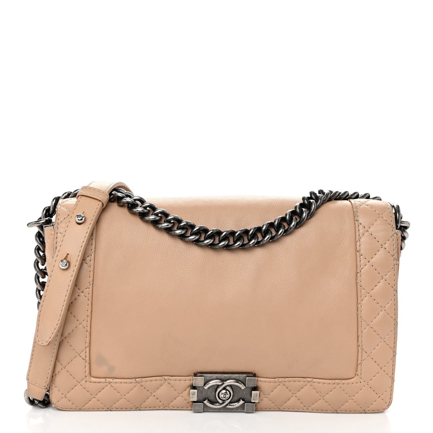 Chanel Calfskin Medium Boy Reverso Flap Beige 1 of 11