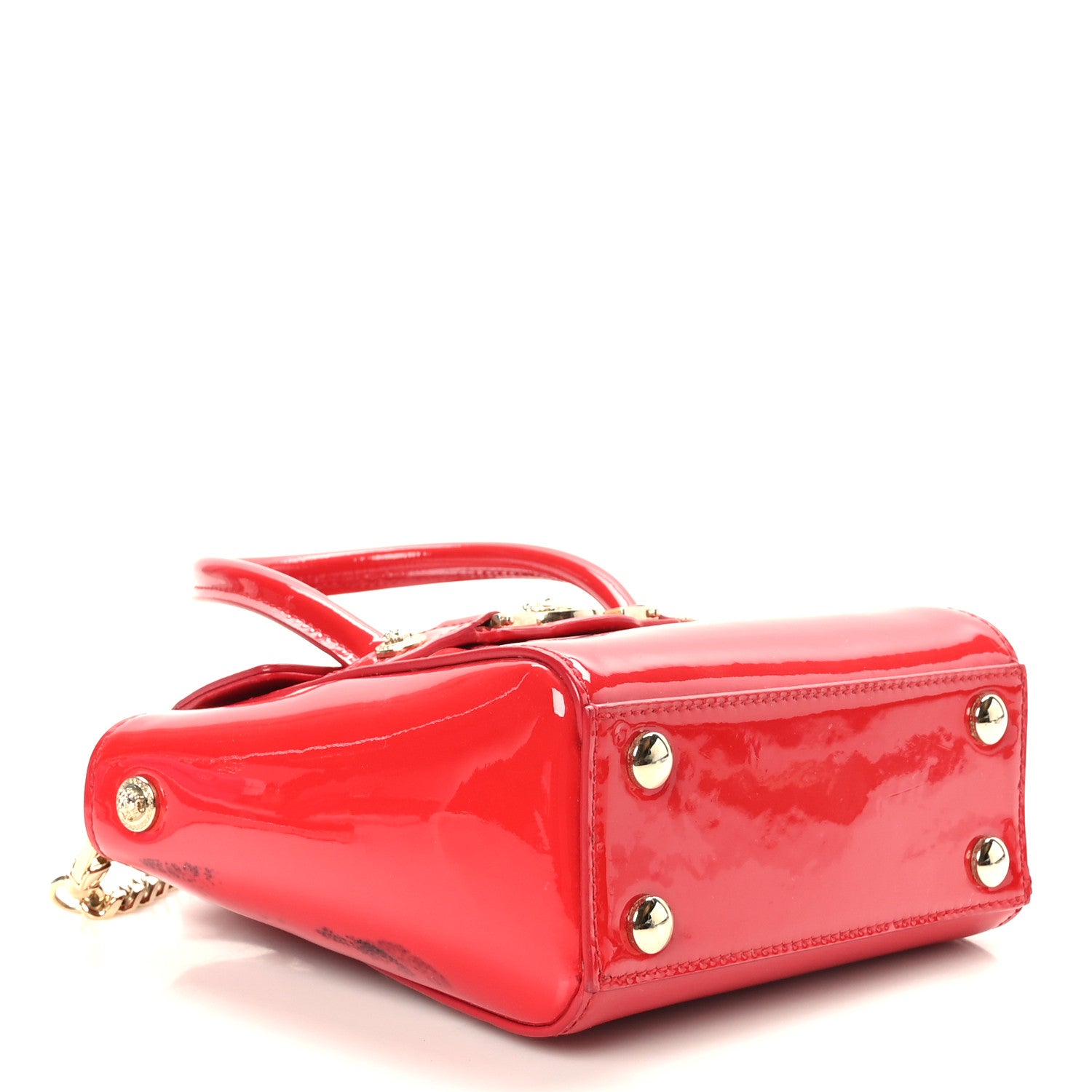 Versace Patent Mini Signature Bag Red 4 of 9