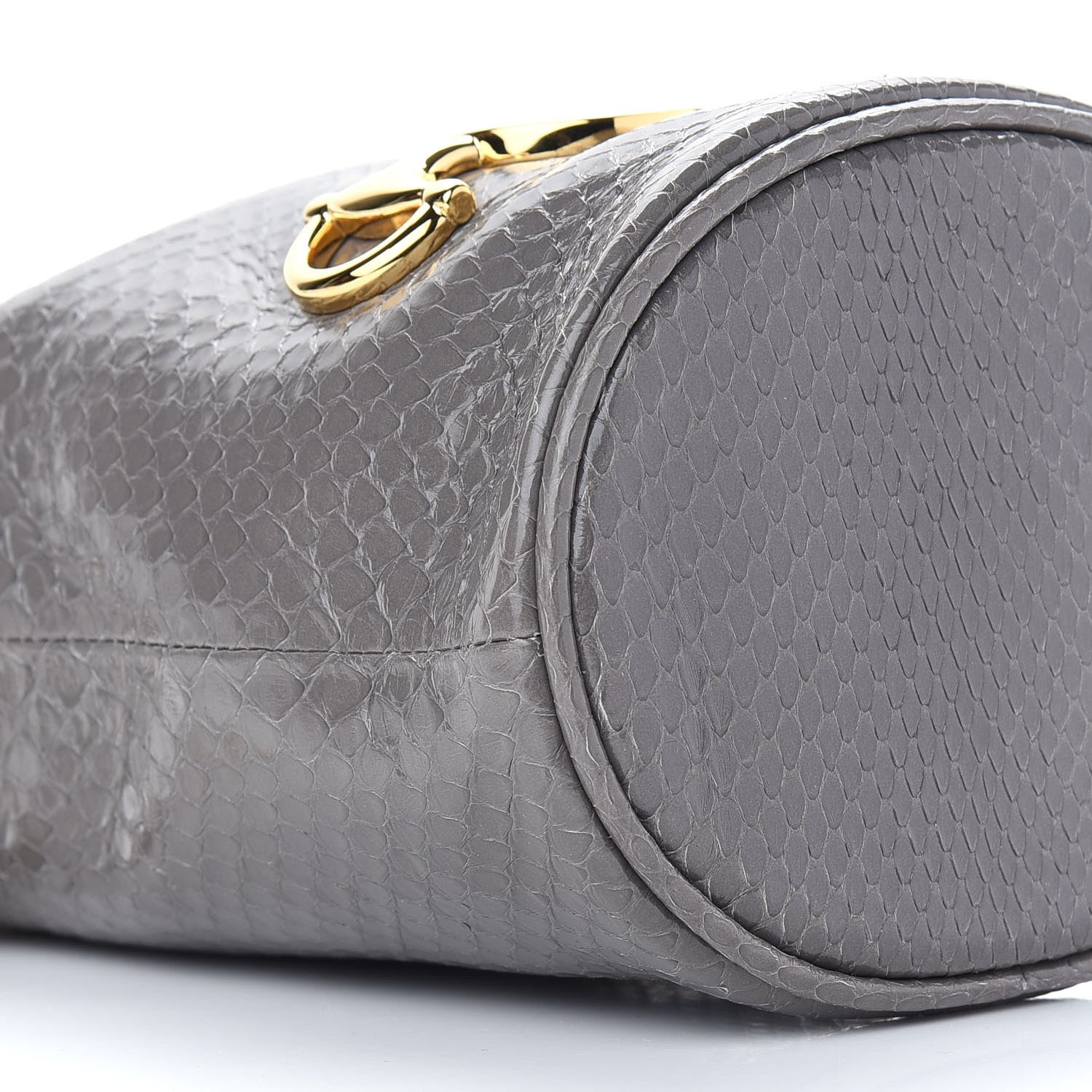Gucci Snakeskin Mini Zumi Bucket Bag Grey 8 of 9