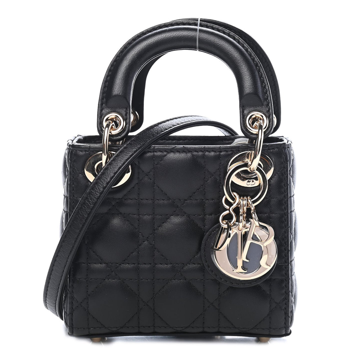 Lambskin Cannage Micro Lady Dior Black