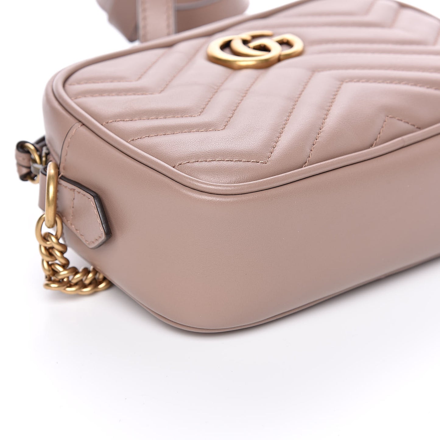 Calfskin Matelasse Mini GG Marmont Chain Shoulder Bag Porcelain Rose