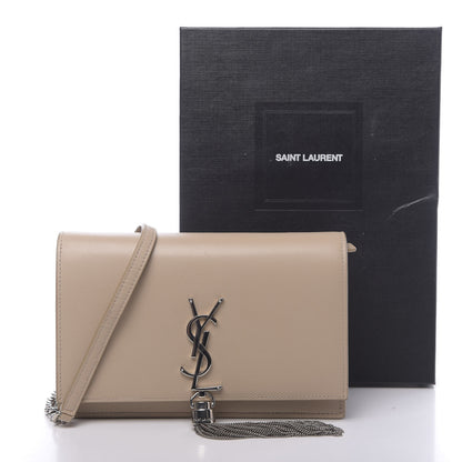 Saint Laurent Smooth Calfskin Classic Monogram Kate Tassel Chain Wallet Nude Powder 13 of 13