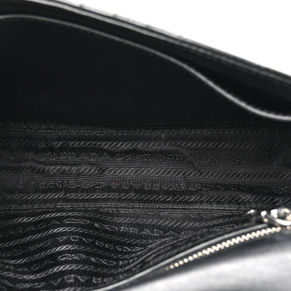 Prada Soft Calfskin Impunture Diagramme Medium Chain Flap Shoulder Bag Black 8 of 25