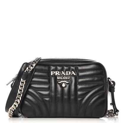 Prada Soft Calfskin Diagramme Crossbody Bag Black 1 of 11