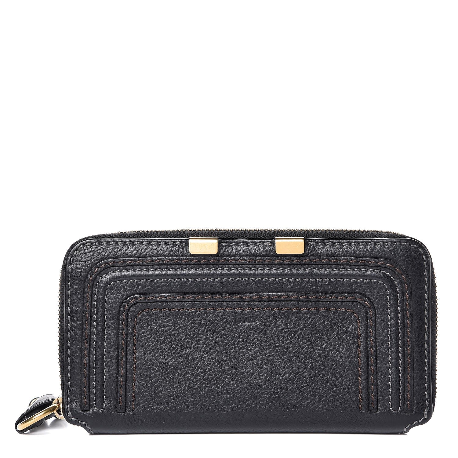 Chloe Grained Calfskin Marcie Long Zip Around Wallet Black 1 of 10