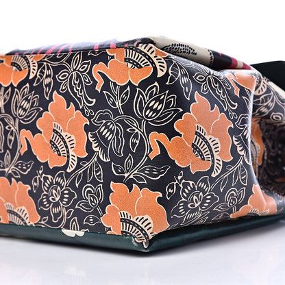 Valentino Garavani Calfskin Floral Print Mime Single Handle Bag Green 11 of 12