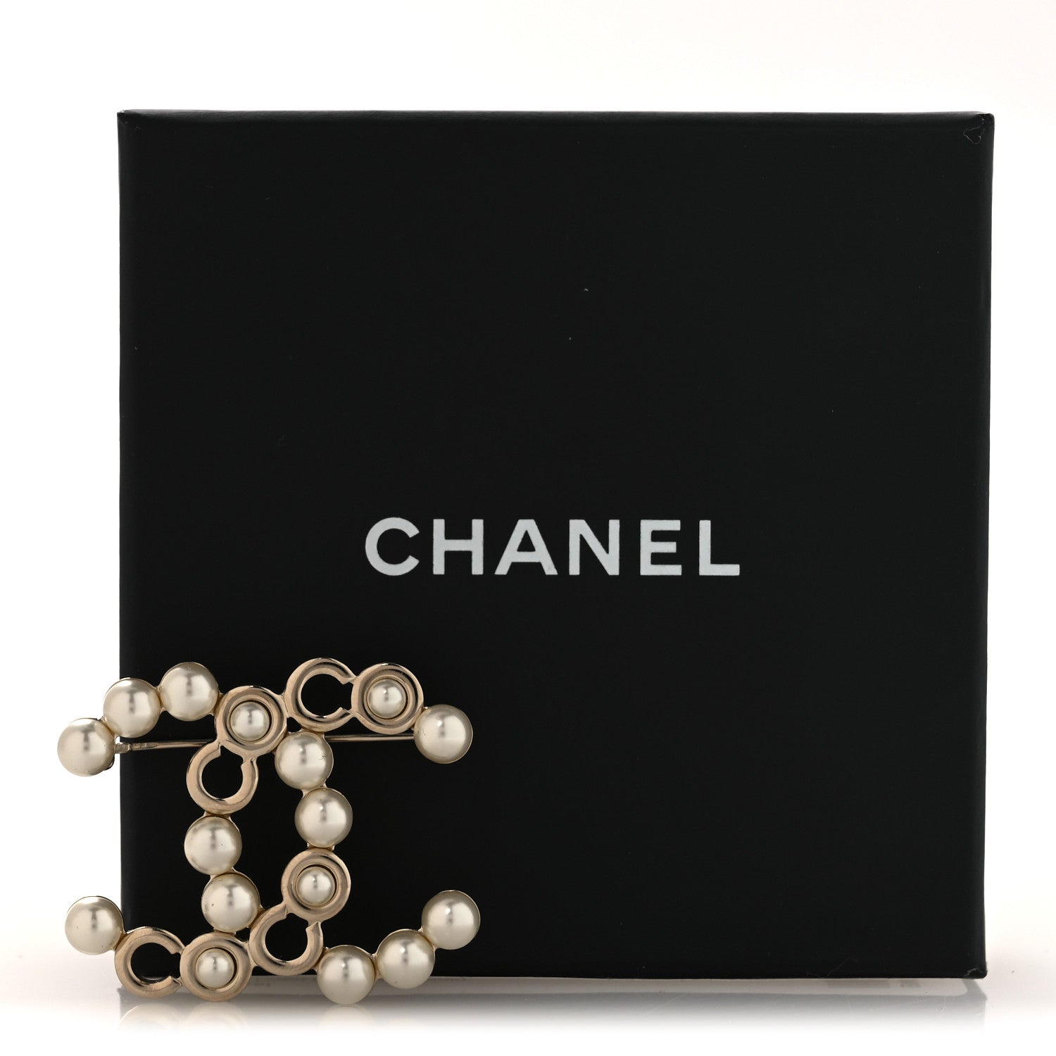 Chanel Pearl Coco CC Brooch Gold 5 of 5