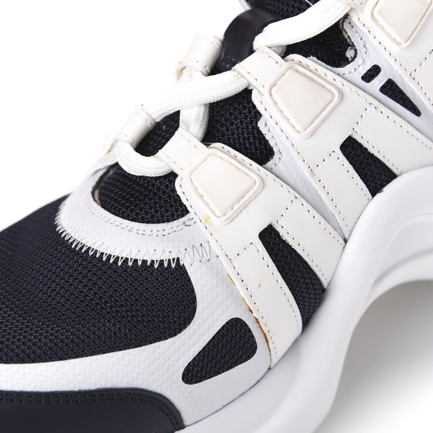 Calfskin Technical Nylon LV Archlight Sneakers 39 Marine