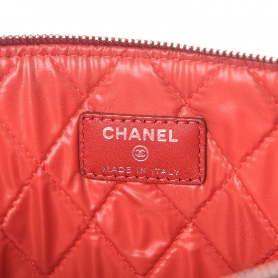 Chanel Lambskin Quilted Medium Cosmetic Case Red 6 of 8