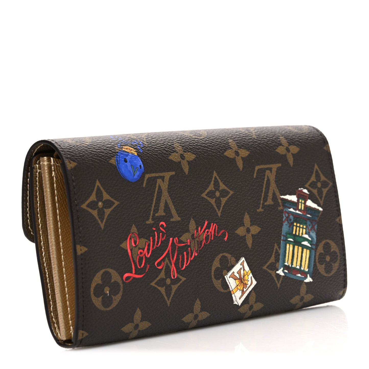 Monogram House Mascot Sarah Wallet NM Iced Gold