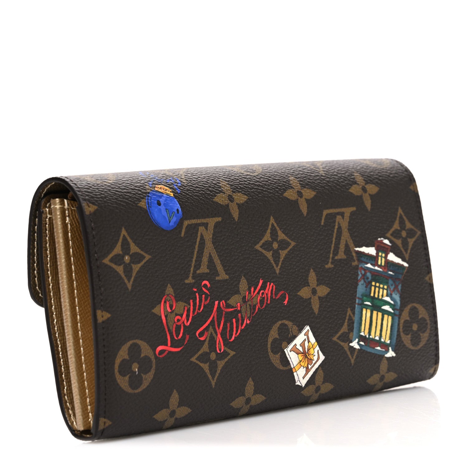 Louis Vuitton Monogram House Mascot Sarah Wallet NM Iced Gold 3 of 7