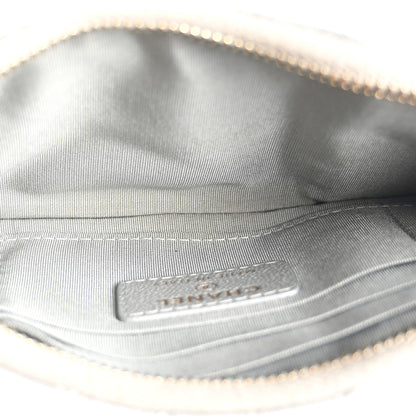 Chanel Metallic Goatskin Quilted Chanel 19 Flat Wallet Pouch Silver 5 of 8