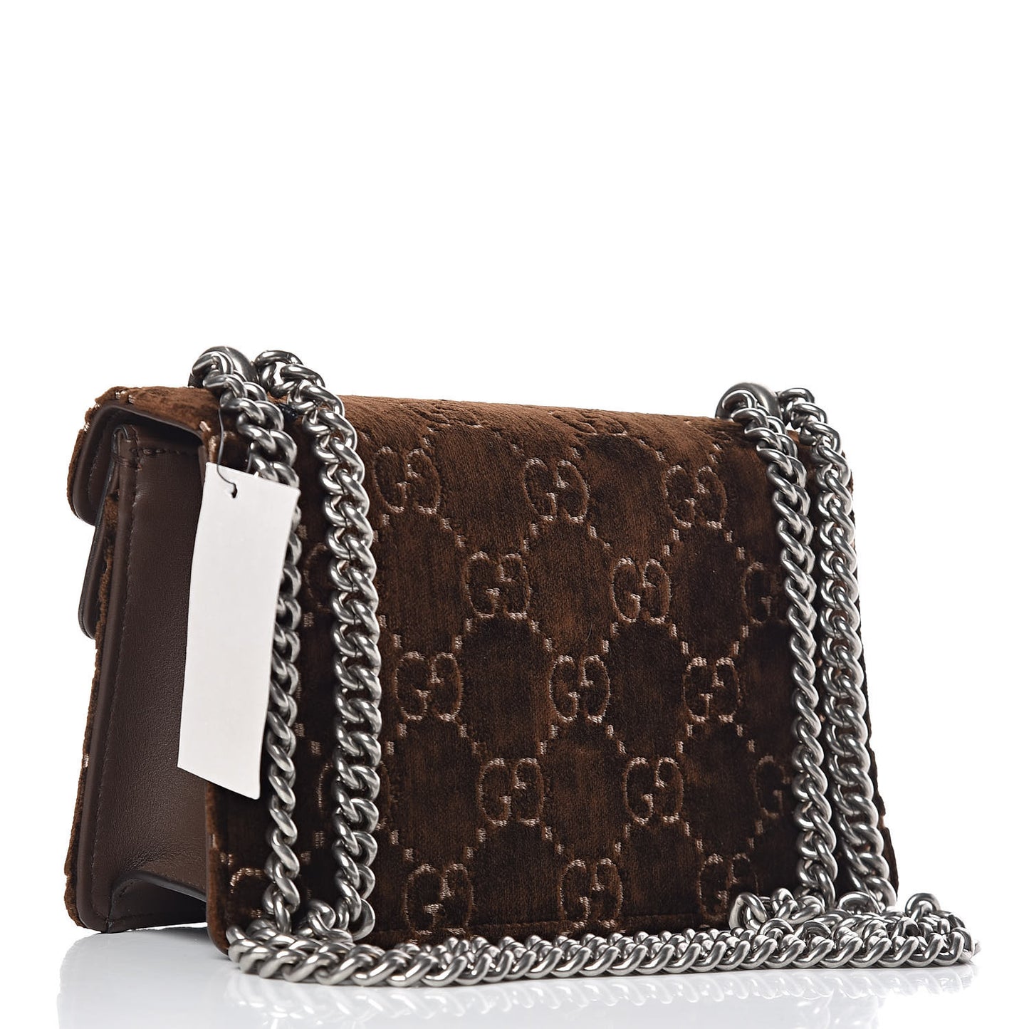 Velvet Moon Calfskin Crystal GG Monogram Small Dionysus Shoulder Bag Brown Vintage Cocoa Black Diamond