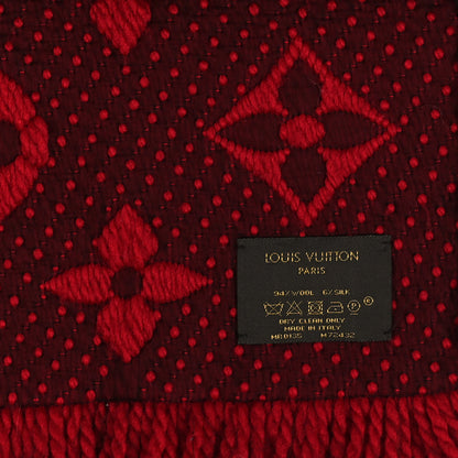 Louis Vuitton Wool Silk Logomania Scarf Rubis 3 of 3