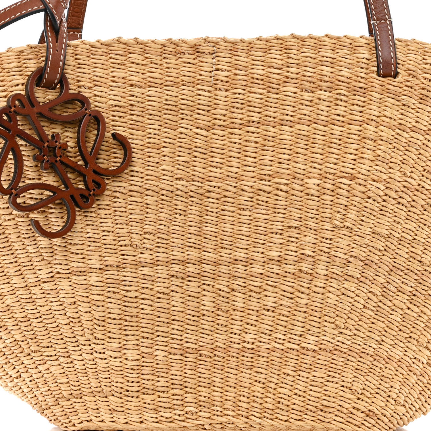Loewe Calfskin Raffia Paulas Ibiza Small Basket Tote Bag Natural Tan 8 of 11