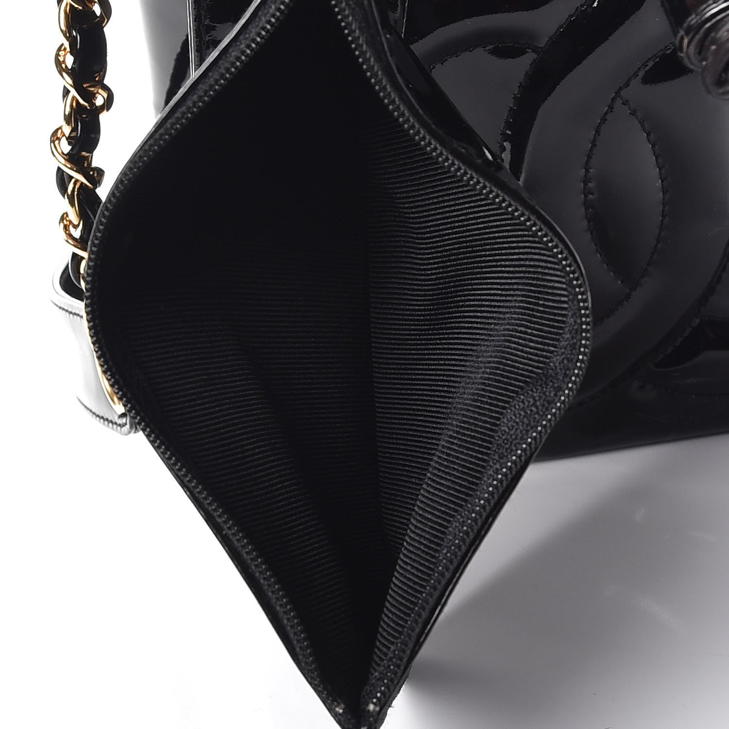Chanel Patent Drawstring CC Shoulder Bag Black 8 of 9