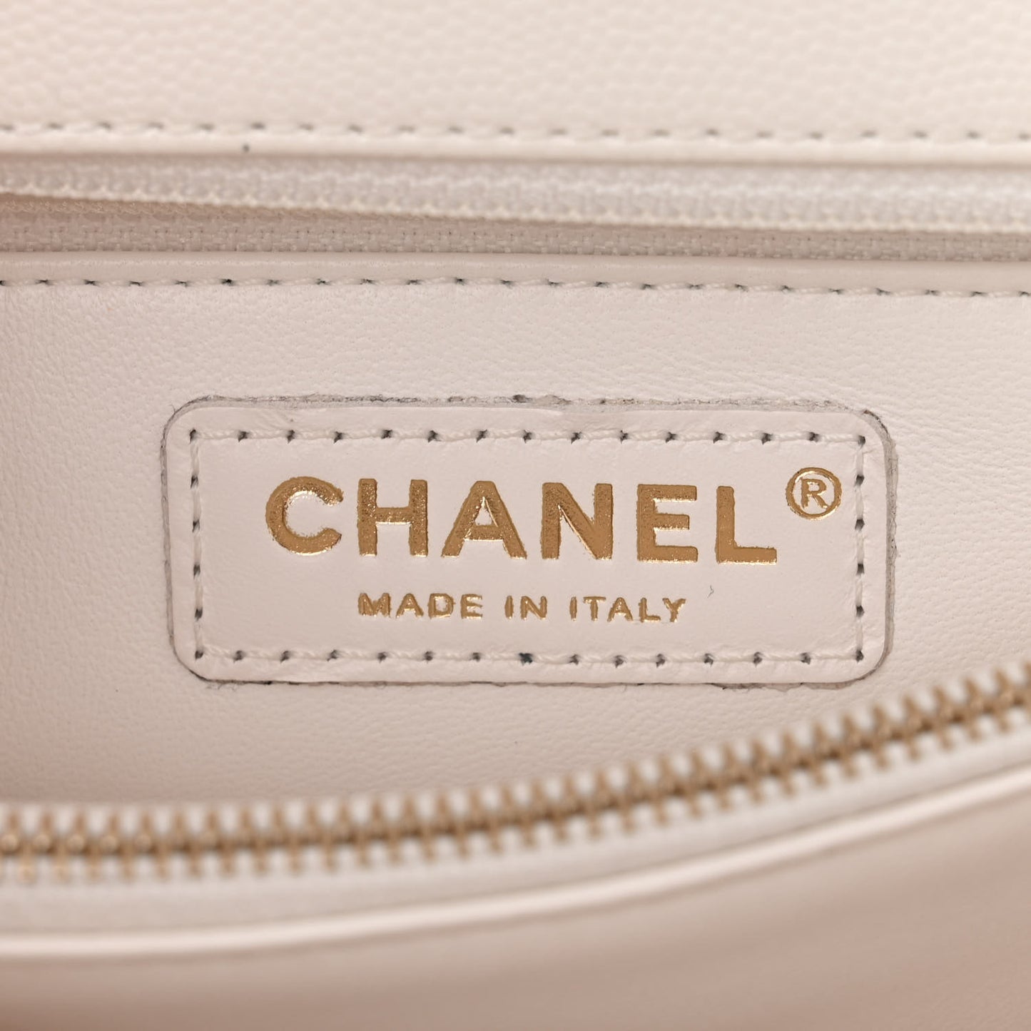 Caviar Quilted Small Coco Handle Flap White