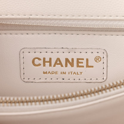 Chanel Caviar Quilted Small Coco Handle Flap White 6 of 11