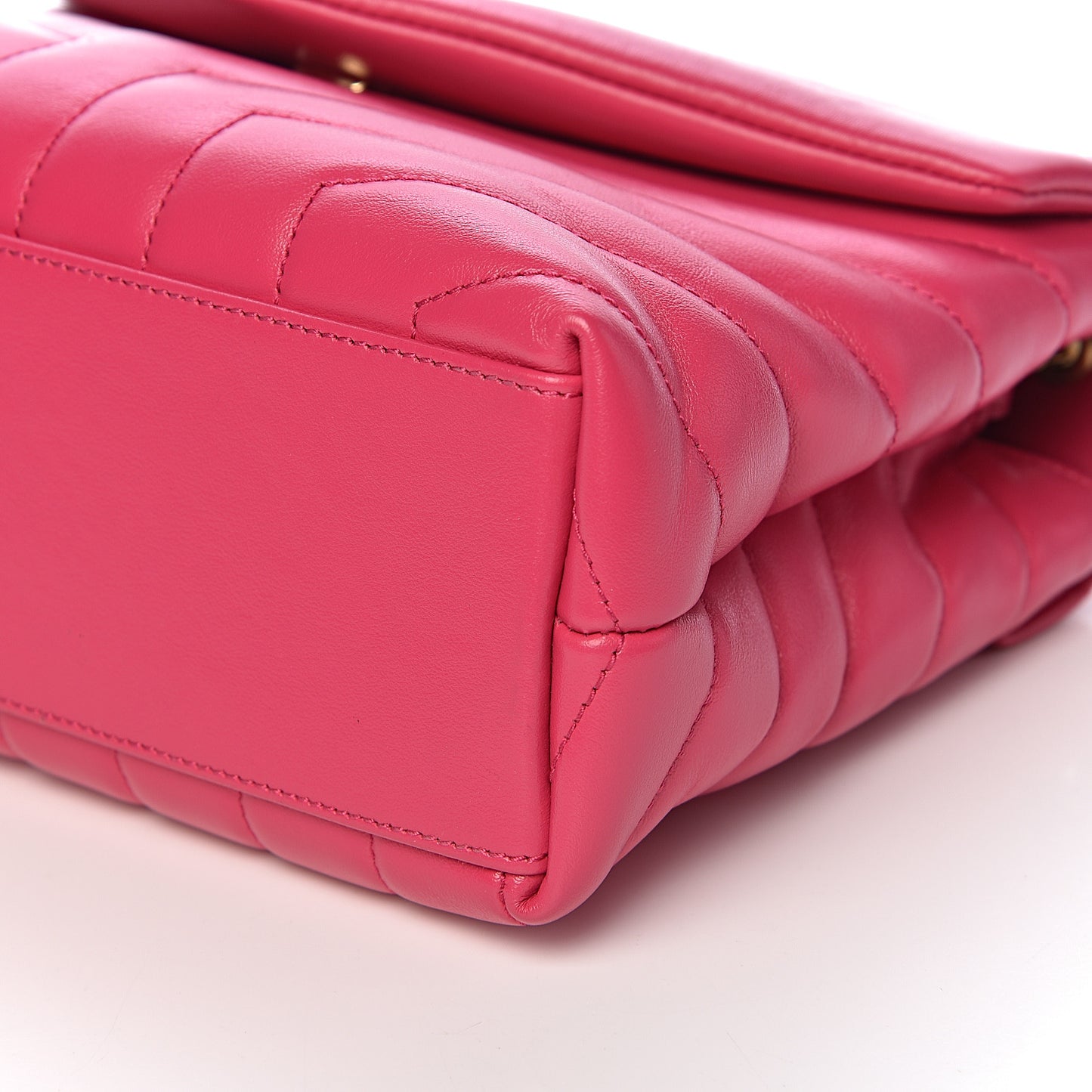 Calfskin Y Quilted Monogram Small Loulou Chain Satchel Fresh Fuchsia