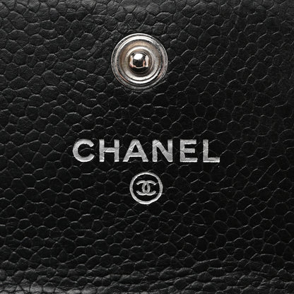 Chanel Caviar Chevron Quilted Boy Flap Wallet Black 6 of 10
