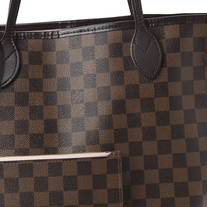 Louis Vuitton Damier Ebene Neo Neverfull MM Rose Ballerine 7 of 11