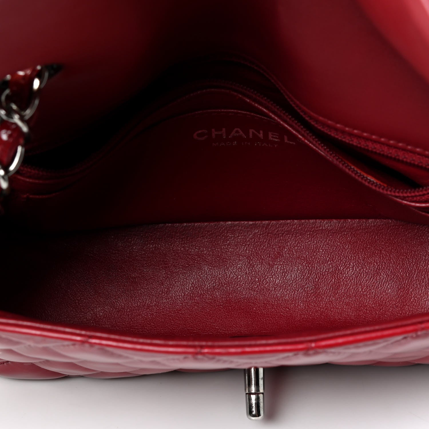 Chanel Patent Calfskin Quilted Mini Rectangular Flap Red 4 of 4