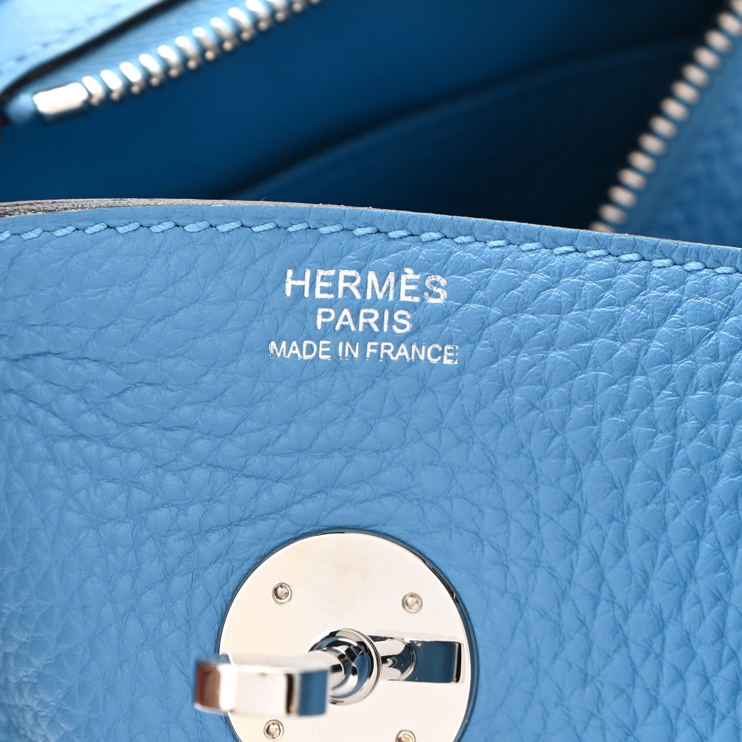 Hermes Taurillon Clemence Lindy 30 Bleu Paradis 5 of 9