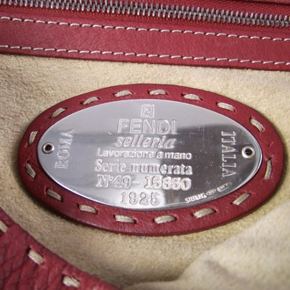 Fendi Leather Selleria Baguette Red 9 of 11