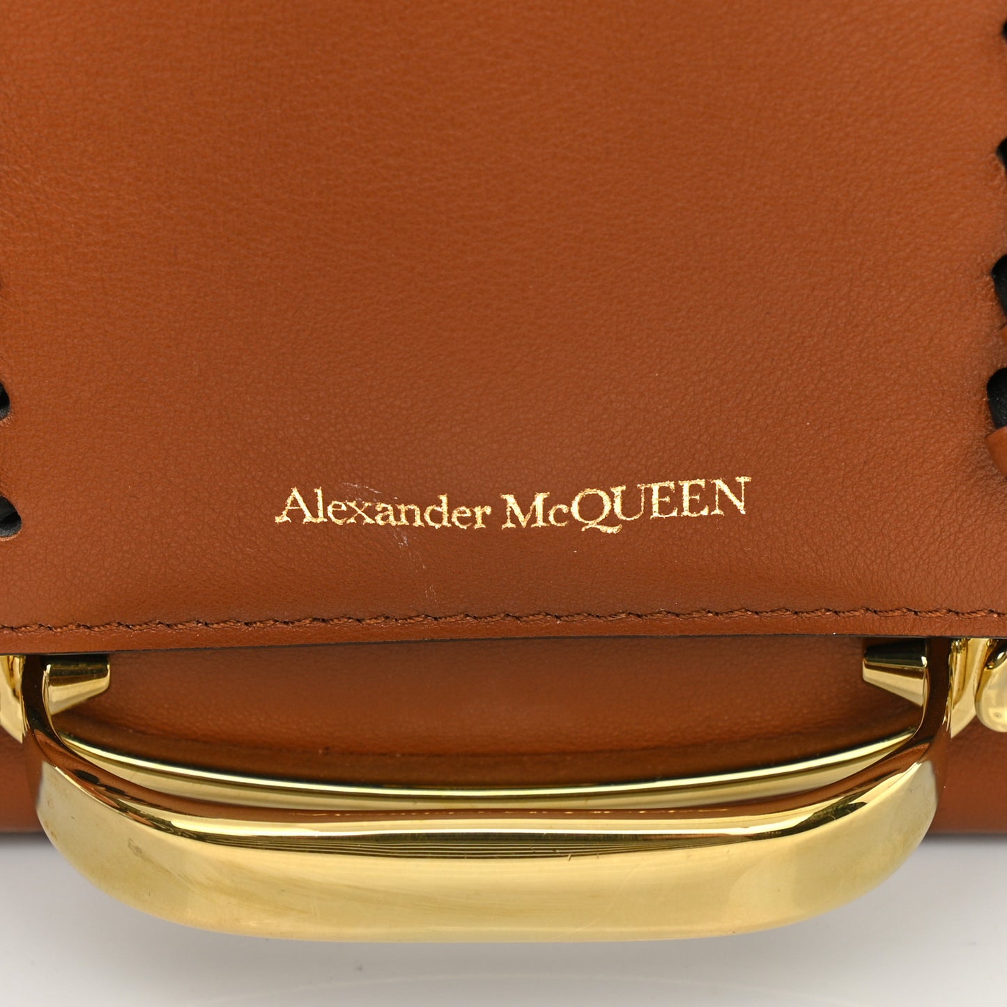 Calfskin Braided The Story Shoulder Bag Brown Black