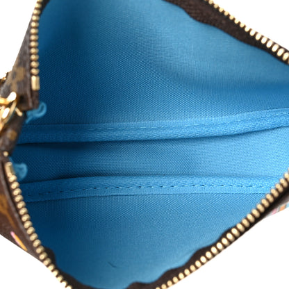 Louis Vuitton Monogram 2022 Christmas Animation Toyko Mini Pochette Accessories Blue 4 of 5