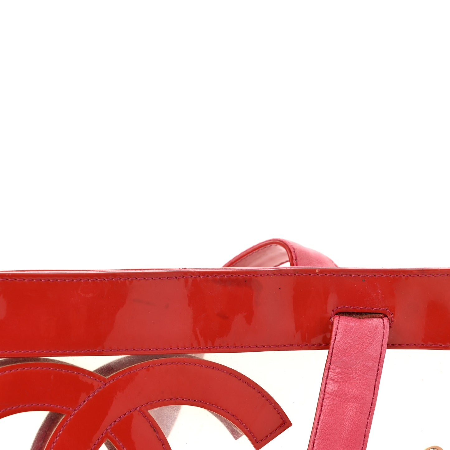 Vinyl Patent CC Logo Beach Tote Red