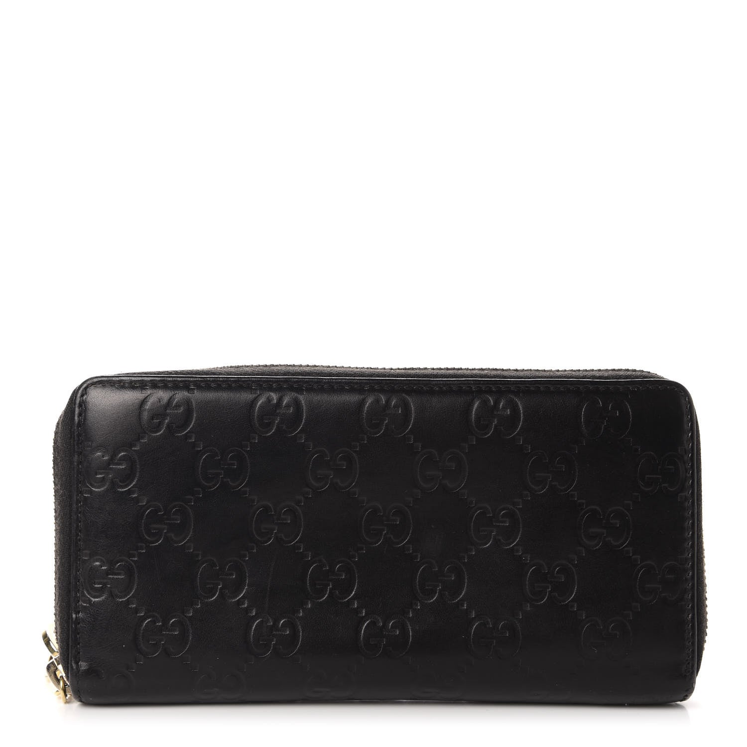 Gucci Guccissima Large Twins Zip Around Wallet Black 1 of 7