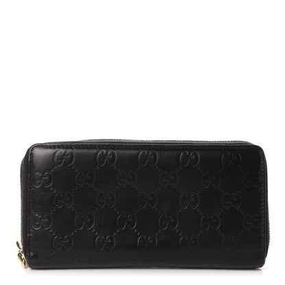 Gucci Guccissima Large Twins Zip Around Wallet Black 1 of 7