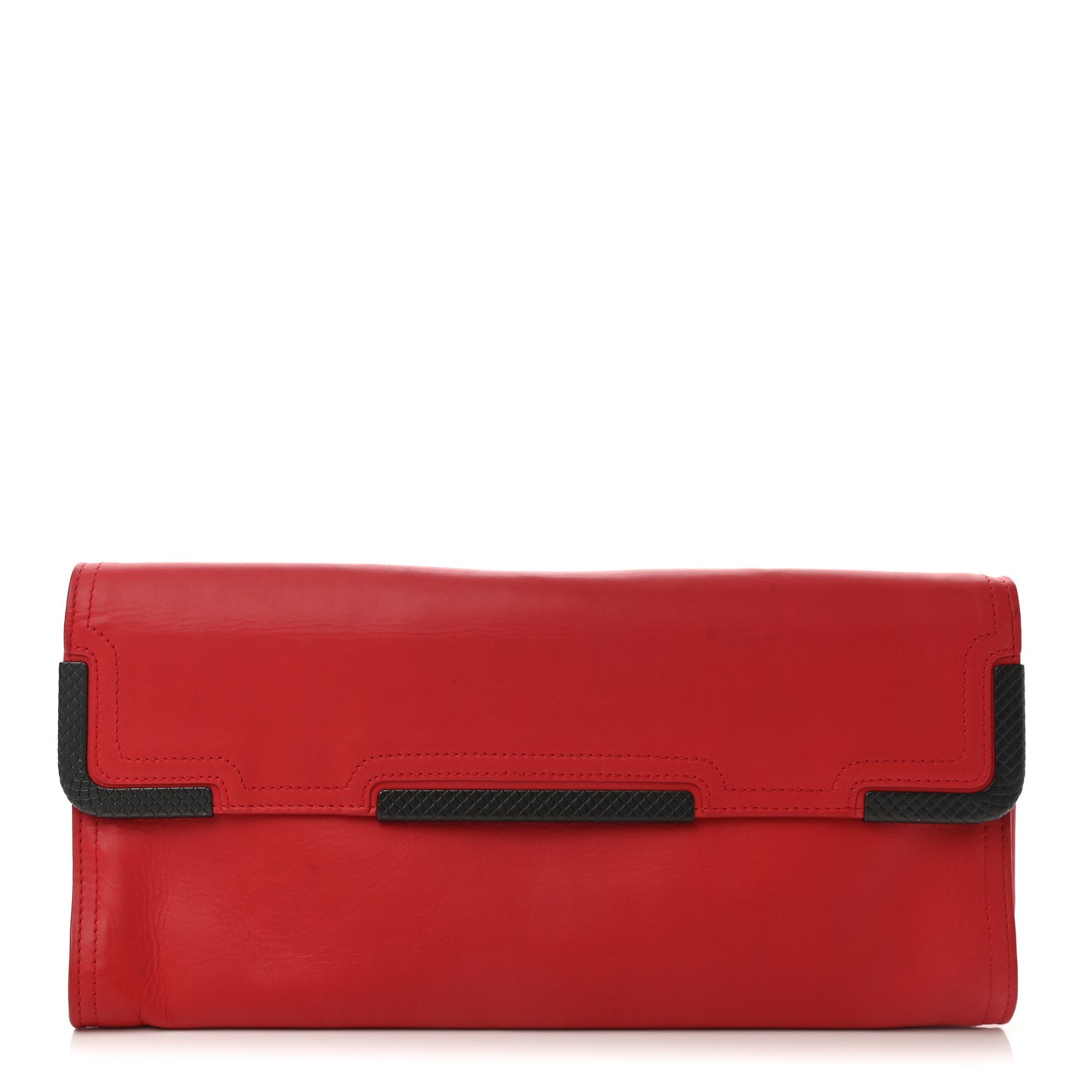 Nappa Fold Over Clutch Wallet Red